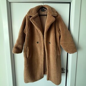 Boohoo Oversized Teddy Faux Fur Coat